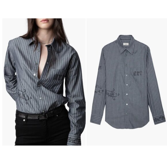 Zadig & Voltaire Stripe Embellished Shirt - Picture 1 of 11